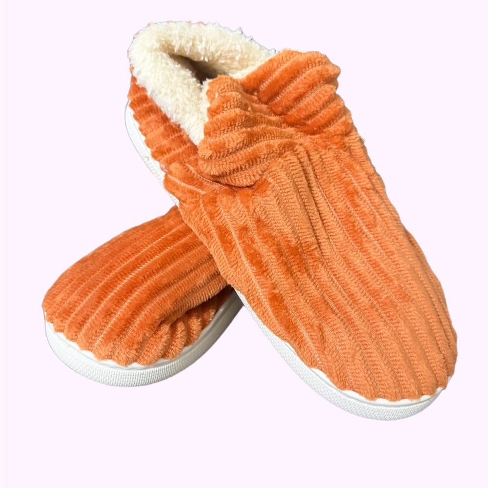 Women's Cozy Slip-On Slippers in Orange with Plush Lining